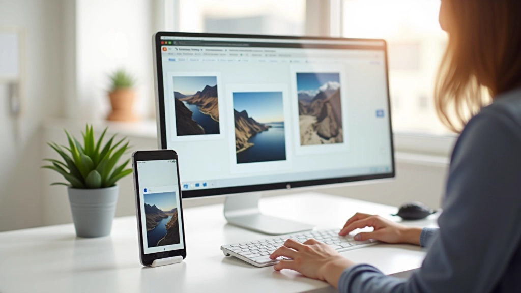 Mockup de design mostrando imagens flexíveis em diferentes tamanhos de ecrã