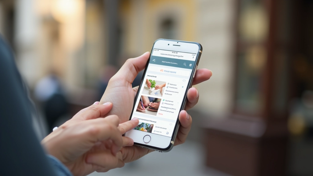 Interface de navegação touch-friendly para aplicação mobile